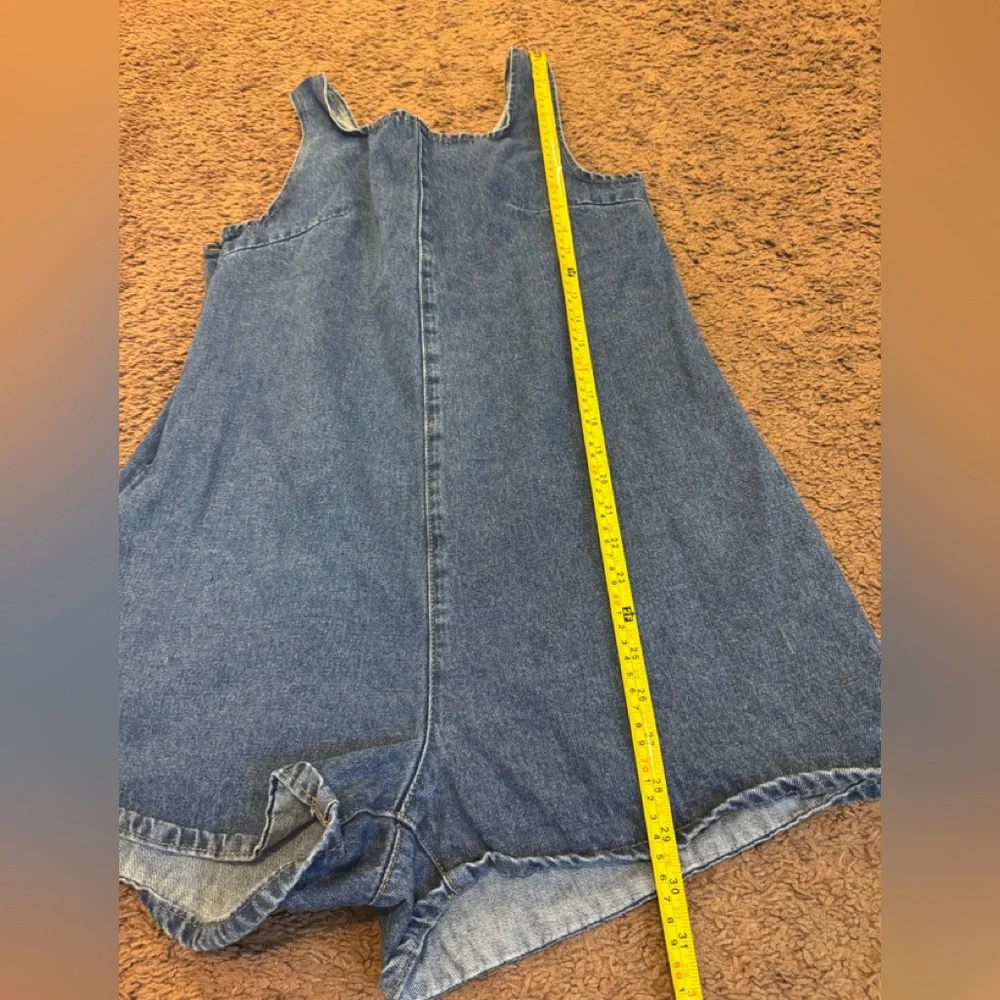SHEIN Denim Romper Sleeveless Size L 8 10 - Picture 3 of 11